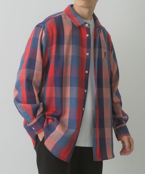 ITEMS URBANRESEARCH（アイテムズ アーバンリサーチ）の「TeddyBearワンポイントチェックネルシャツ（シャツ/ブラウス・メンズ・BEG/RED・M/L）」の18枚目の写真