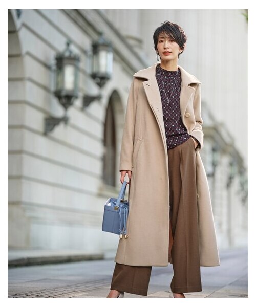 nissen（ニッセン）の「2WAYウールタッチAラインコート【OtonaSMILE】（ジャケット/アウター・レディース・黒/グレージュ・M/L/LL/3L/4L/5L/6L）」の10枚目の写真