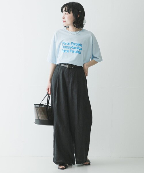 URBAN RESEARCH（アーバンリサーチ）の「『3サイズ展開』リネンイージーワイドスラックス（その他パンツ・レディース・OFF WHITE/BLACK/AMBER・36/38/40）」の20枚目の写真