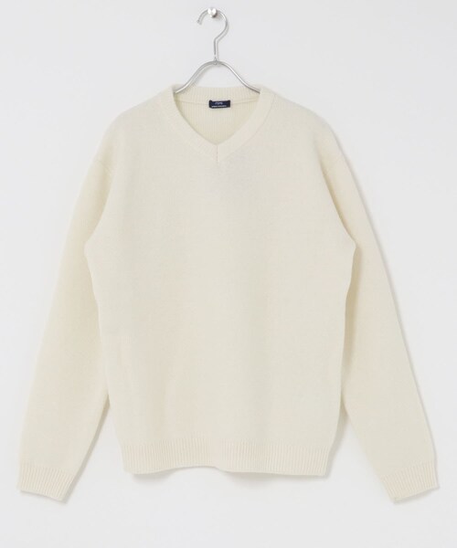 ITEMS URBANRESEARCH（アイテムズ アーバンリサーチ）の「タスマニア メリノウール100 Vネックニット（ニット/セーター・メンズ・WHT/BEG/MTD/DARK BLUE/BGD/CHA・M/L）」の19枚目の写真