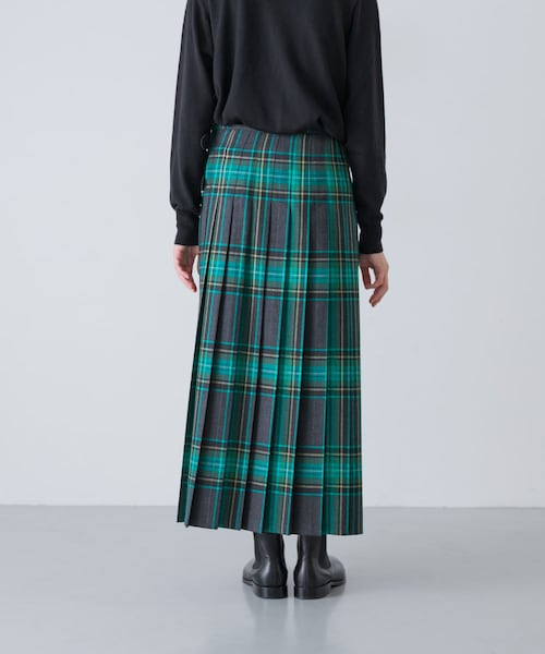 かぐれ（カグレ）の「『別注』O’NEIL OF DUBLIN×かぐれ　PLEATS WRAP SKIRT 85cm（スカート・レディース・MOYNALTY/LOUGH MASK・XS）」の4枚目の写真