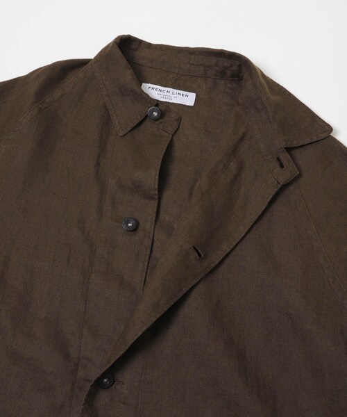 URBAN RESEARCH DOORS(アーバンリサーチドアーズ)の「FORK&SPOON リネンカバーオールシャツジャケット(テーラードジャケット・メンズ・BEG CHK/BROWN・4/5)」の12枚目の写真
