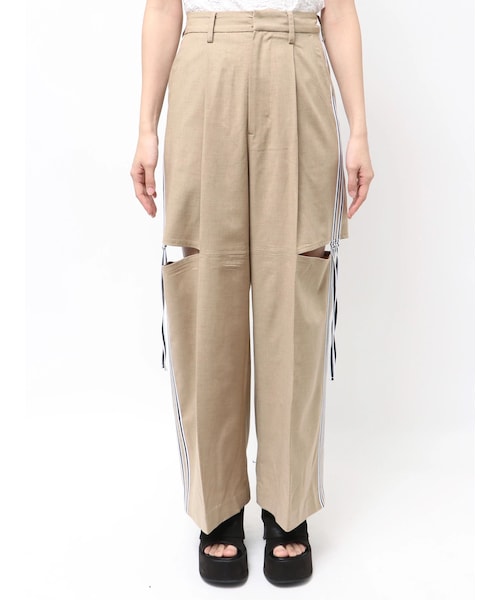 EMODA（エモダ）の「ダブルラインルーズパンツ（その他パンツ・レディース・グレー/ベージュ・S/M）」の4枚目の写真