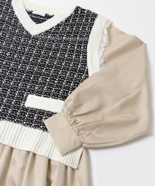 ITEMS URBANRESEARCH(アイテムズ アーバンリサーチ)の「ツイードニットドッキングワンピース(ワンピース・レディース・BLK×WHT/BLK・FREE)」の21枚目の写真