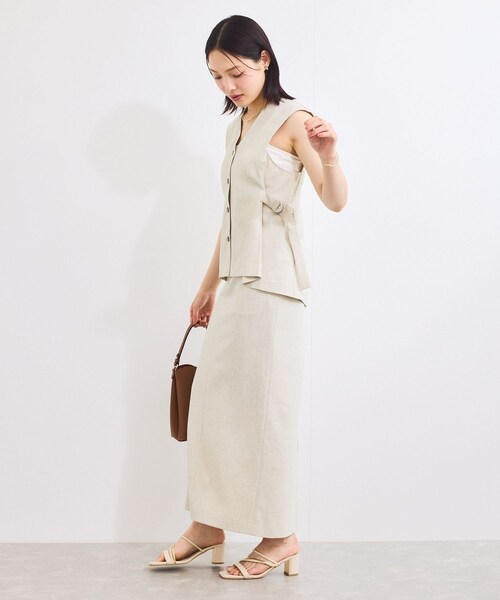 VIS（ビス）の「【セットアップ対応】Iラインスリットスカート（スカート・レディース・チャコール/オフホワイト・M/S）」の7枚目の写真