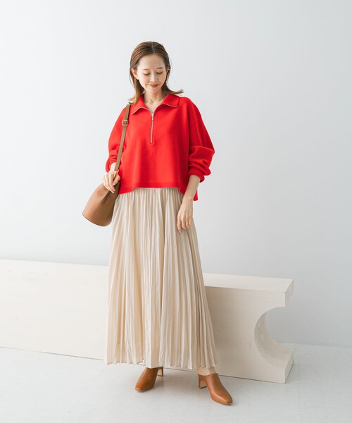 URBAN RESEARCH ROSSO（アーバンリサーチロッソ）の「ハーフジップニット（ニット/セーター・レディース・L/GREIGE/RED・FREE）」の15枚目の写真