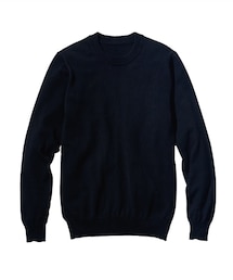 nissen | 洗える綿１００％クルーネックニット（ハイゲージ）【大きいサイズ】(ニット/セーター)