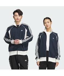 adidas | Byd3s ルーズフィット ジャカードニット トラックトップ（ジェンダーニュートラル）(その他アウター)