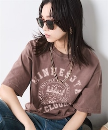 CHIC STYLE | 綿100％ピグメント染ロゴTシャツ＜大きいサイズ有＞シックスタイル(Tシャツ/カットソー)