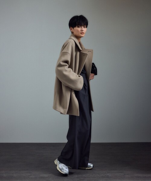 ADAM ET ROPE'(アダムエロペ)の「<追加>【WEB限定】MANTECOウールPコート(ピーコート・レディース・ブラウン/ベージュ系/ネイビー/オフホワイト・M/S)」の10枚目の写真