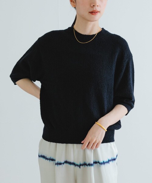 URBAN RESEARCH(アーバンリサーチ)の「ブークレハーフスリーブニット(ニット/セーター・レディース・NAVY/RED/OFF・FREE)」の14枚目の写真
