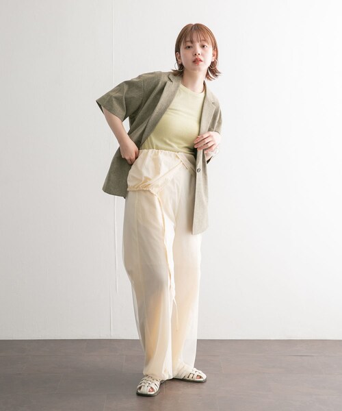 KBF（ケイビーエフ）の「2WAYチュールレイヤードサロペット（サロペット/オーバーオール・レディース・NAVY/IVORY・one）」の4枚目の写真