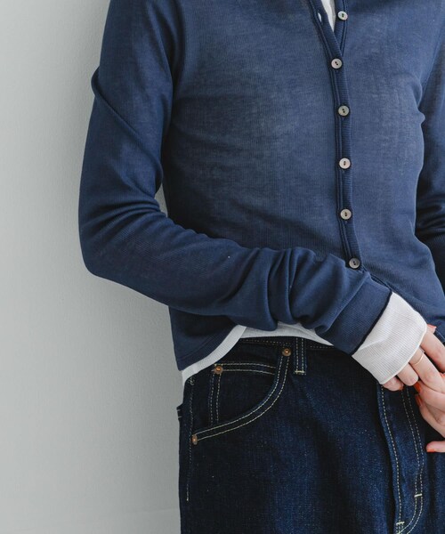 URBAN RESEARCH（アーバンリサーチ）の「『MADE IN JAPAN』シアーテレコショートカーディガン（カーディガン/ボレロ・レディース・NAVY/WHITE/BUTTER・FREE）」の17枚目の写真