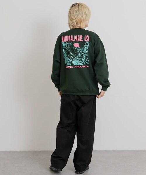 THE GOODLAND MARKET（ザグッドランドマーケット）の「PARKS PROJECT　NATIONAL PARKS SWEAT（スウェット・メンズ・GREEN/YELLOW・M/L）」の7枚目の写真