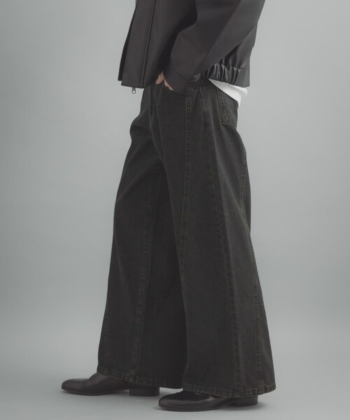 SENSE OF PLACE by URBAN RESEARCH（センスオブプレイスバイアーバンリサーチ）の「『ユニセックス』ケミカルバギーワイドデニムパンツ（デニムパンツ・メンズ・BLACK/NAVY/INDIGO・M/L）」の10枚目の写真