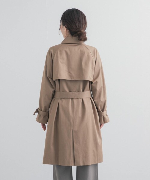 URBAN RESEARCH DOORS（アーバンリサーチドアーズ）の「撥水トレンチコート（ステンカラーコート・レディース・BEIGE/D.NAVY・Free）」の4枚目の写真