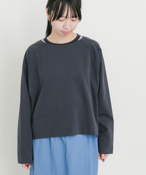 EKAL(エカル)の「シルケットコットンロングスリーブTシャツ(Tシャツ/カットソー・レディース・オフ/ネイビー・One)」の15枚目の写真