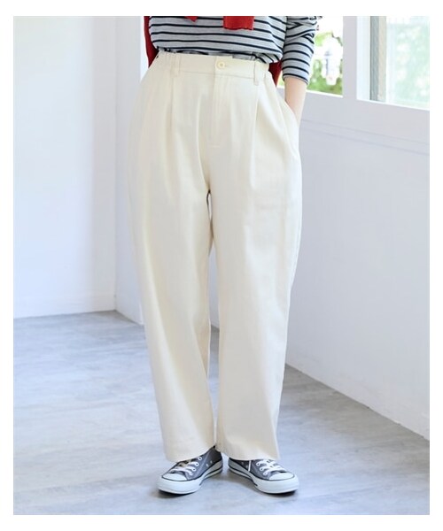 nissen（ニッセン）の「大きいサイズ ストレッチコクーンシルエットパンツ（パンツ・レディース・オフホワイト/黒・L/LL/3L/4L/5L/6L/8L/10L）」の12枚目の写真