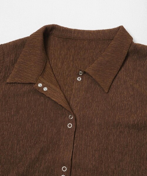 SENSE OF PLACE by URBAN RESEARCH(センスオブプレイスバイアーバンリサーチ)の「ハーフスリーブカットシャツ(シャツ/ブラウス・レディース・IVORY/BROWN/NAVY・One)」の19枚目の写真