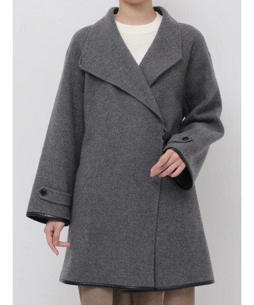 LAGUNAMOON（ラグナムーン）の「ラペルリバーコート（その他アウター・レディース・アイボリー/チャコールグレー/グリーン・F）」の2枚目の写真