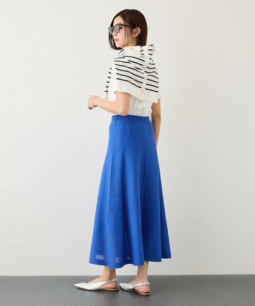 ROPE'(ロペ)の「ギマコットンニットフレアスカート/セットアップ対応・イージーケア(スカート・レディース・ブラック/ブラウン系/ブルー・F)」の11枚目の写真