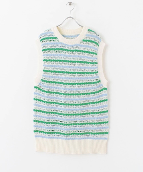 SENSE OF PLACE by URBAN RESEARCH（センスオブプレイスバイアーバンリサーチ）の「カラフルスカシアミニットベスト（ベスト・メンズ・GREEN/PINK/BLACK・one）」の2枚目の写真