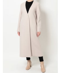 LAGUNAMOON | ペコラムロングコート(ノーカラーコート)