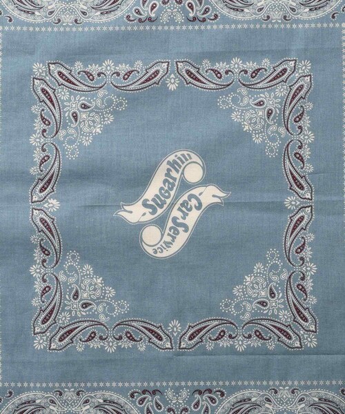 ADAM ET ROPE'(アダムエロペ)の「【SUGARHILL/シュガーヒル】"CAR SERVICE" BANDANA(バンダナ/スカーフ・メンズ・ブラック/ブルー系/ワイン・F)」の10枚目の写真