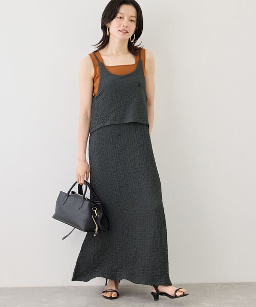 ROPE' PICNIC(ロペピクニック)の「【BEVERLYHILLS POLO CLUB】ふくれジャガードキャミワンピース(ワンピース・レディース・ブラック/キナリ/ブラウン・F)」の5枚目の写真