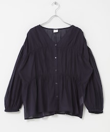 URBAN RESEARCH DOORS | 『UR TECH』コットンギャザーVネックブラウス(シャツ/ブラウス)