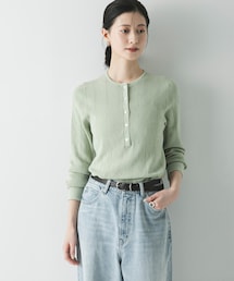 URBAN RESEARCH | パターンメッシュヘンリーネックニット(ニット/セーター)