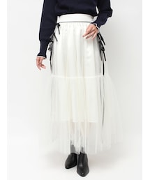 CALNAMUR | サイドライン&リボンチュールスカート(スカート)