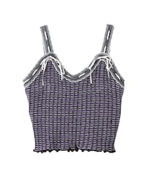 PAMEO POSE | KITTEN GLITTER STRIPE KNIT BUSTIER(キャミソール)