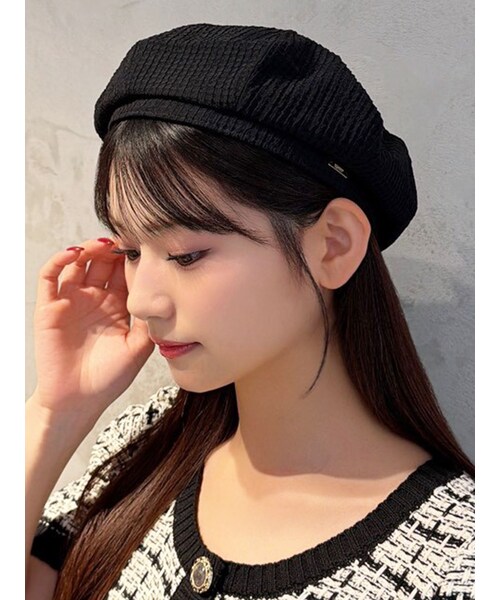 RESEXXY（リゼクシー）の「ベーシックサマーベレー帽（ハンチング/ベレー帽・レディース・アイボリー/ブラック・F）」の4枚目の写真