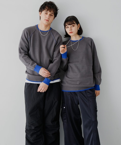 SENSE OF PLACE by URBAN RESEARCH（センスオブプレイスバイアーバンリサーチ）の「『ユニセックス』『洗濯可』ストレッチリブハイショクラインニット（ニット/セーター・メンズ・BLACK/CHARCOAL/IVORY/BROWN/L.BLUE・M/L）」の6枚目の写真