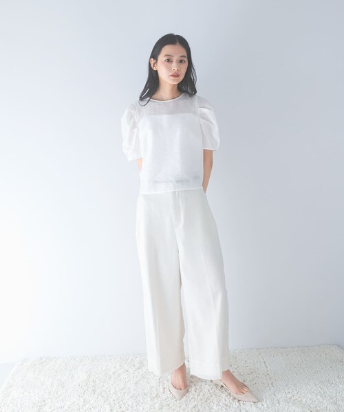 URBAN RESEARCH ROSSO（アーバンリサーチロッソ）の「フォルムスリーブシアーブラウス（シャツ/ブラウス・レディース・WHITE/BLACK/BORDEAUX・Free）」の9枚目の写真