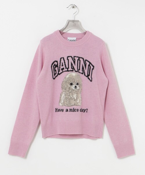 URBAN RESEARCH(アーバンリサーチ)の「GANNI Graphic Wool Mix Poodle(ニット/セーター・レディース・Chalk Pink・S)」の2枚目の写真