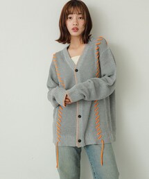 『ユニセックス』ブランケットステッチカーディガン