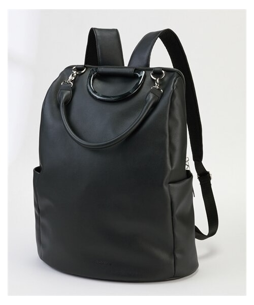 nissen（ニッセン）の「１０ポケットマーブル柄樹脂ハンドル付リュックサック（PC収納）（Ａ４対応）人間工学（日本女子大学&Idiom監修）Poche Lab（ポッシェ ラボ）（バックパック/リュック・メンズ・黒/グレージュ・Y）」の3枚目の写真