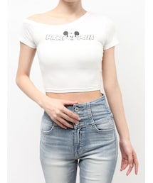 GYDA | GYDA/Disney/ラメプリントワンショルダーTシャツ(Tシャツ/カットソー)