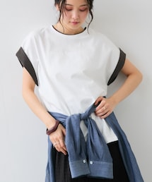 VIS | 【WEB限定】天竺袖配色Tシャツ(Tシャツ/カットソー)