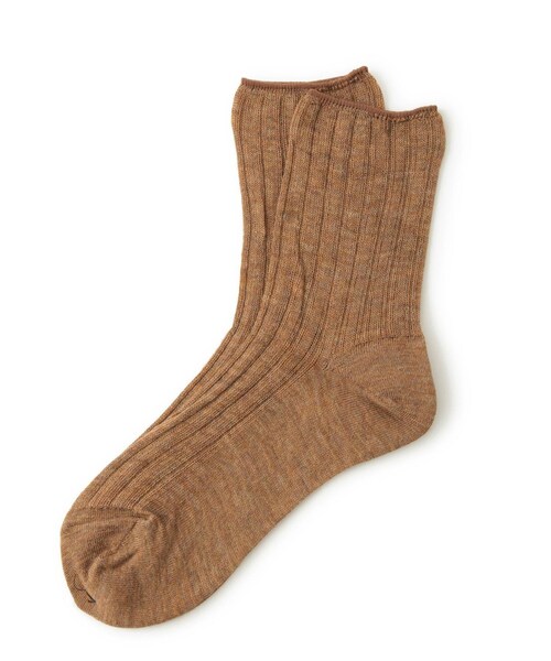 ADAM ET ROPE'(アダムエロペ)の「【R&D.M.Co-OLDMAN'S TAILOR】SOCKS(ソックス/靴下・レディース・オフホワイト/キャメル/オリーブ・F)」の4枚目の写真