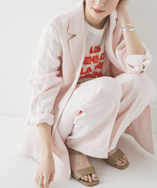 URBAN RESEARCH（アーバンリサーチ）の「オックスリネンテーラードジャケット（テーラードジャケット・レディース・L.BEIGE/L.PINK・Free）」の13枚目の写真
