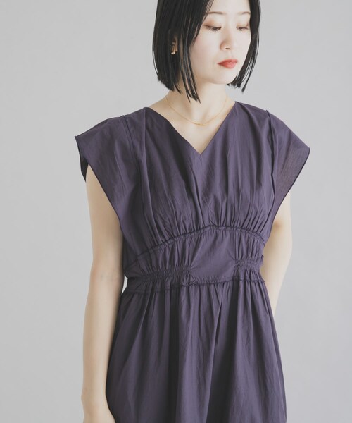 THE GOODLAND MARKET（ザグッドランドマーケット）の「FANAKA　ギャザードレス（ワンピース・レディース・NAVY/WHITE・Free）」の19枚目の写真