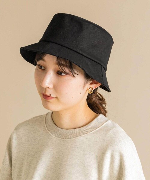SMELLY（スメリー）の「コットンリボンバケットハット（ハット・レディース・BLK/IVO・-）」の3枚目の写真