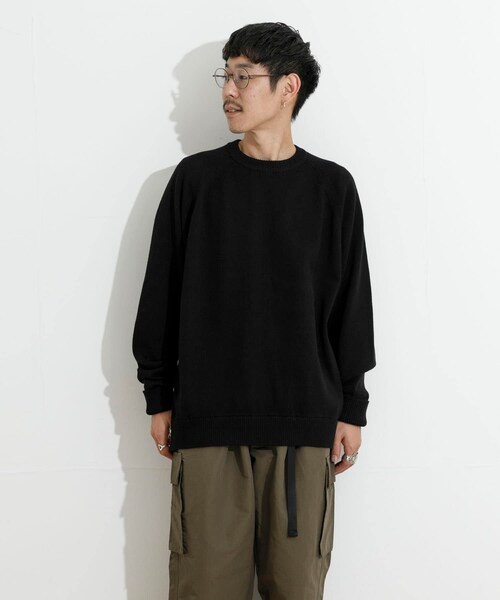THE GOODLAND MARKET（ザグッドランドマーケット）の「KEIMEN　KM-Crewneck Knit（ニット/セーター・メンズ・Gray/Black/Green・M/L/XL）」の5枚目の写真