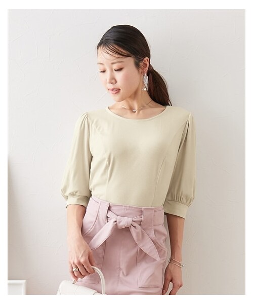 Tシャツ カットソー レディース 大きい胸専用 リブクルーネック デザイン 肘が隠れる6分袖 LL/3L ニッセン nissen 楽天市場】Tシャツ カットソー レディース 大きい胸専用 リブ