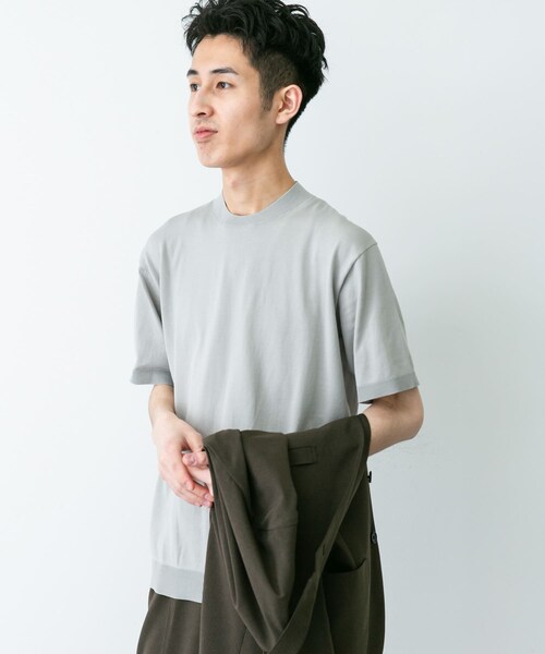 URBAN RESEARCH DOORS(アーバンリサーチドアーズ)の「LIFE STYLE TAILOR ハイゲージクルーネック半袖ニット(シャツ/ブラウス・メンズ・IVORY/NAVY/GREEN/BLUE GRAY・M/L)」の21枚目の写真