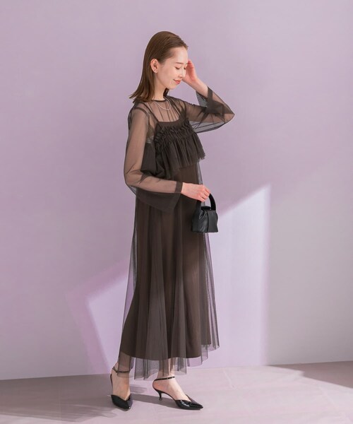 URBAN RESEARCH ROSSO（アーバンリサーチロッソ）の「チュールキャミソールsetドレス（ワンピース・レディース・MINT/DARKBROWN・Free）」の14枚目の写真