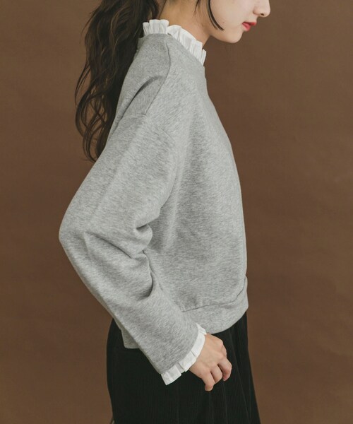 ITEMS URBANRESEARCH(アイテムズ アーバンリサーチ)の「フリルドッキングスウェット(スウェット・レディース・杢GRY/BLK・FREE)」の16枚目の写真